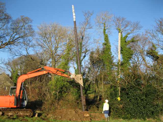 New pole finally lowered into its hole